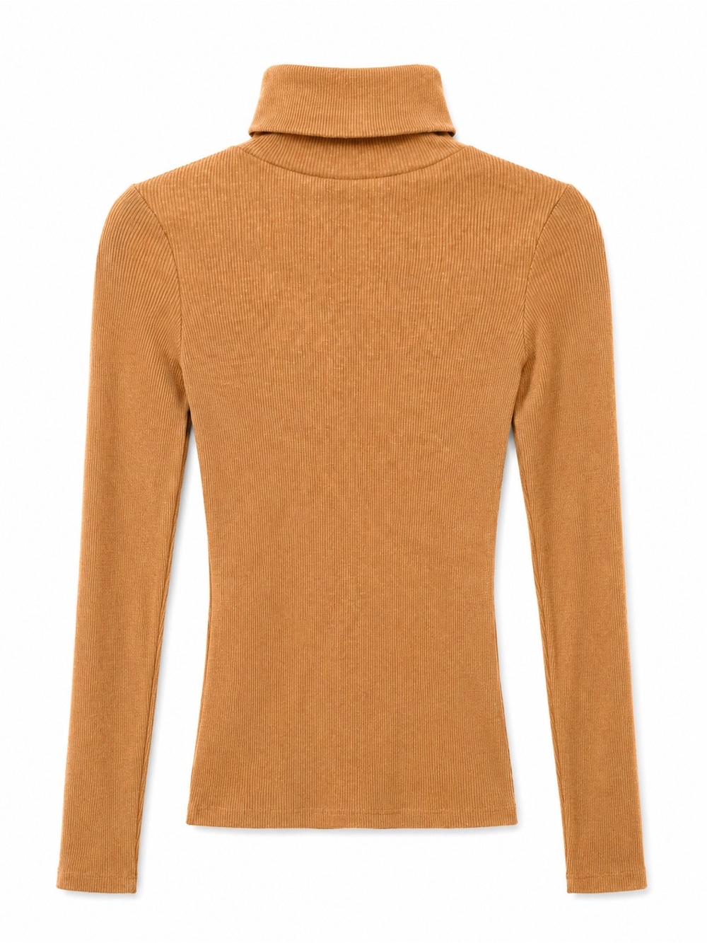 New Look Camel Ribbed Turtleneck Top